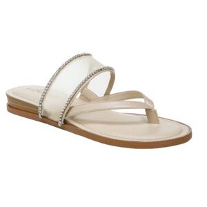 Life Stride radiant glow Women's Taupe Sandals Slip On thong Slides size 11 wide